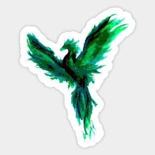 Green Posterized Pheonix Sticker